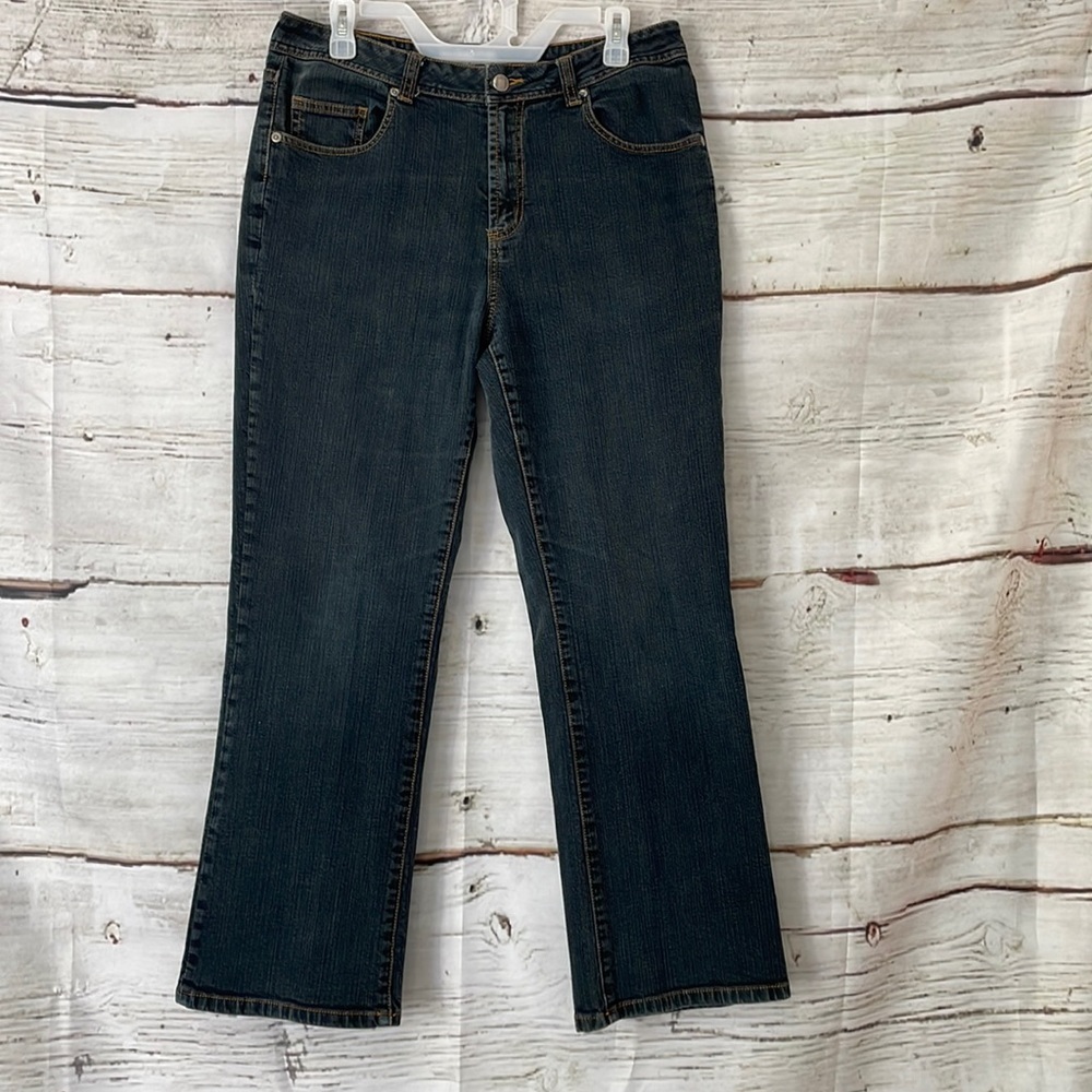Chicos Platinum Jeans Bootleg Size 1.5 Short Blue